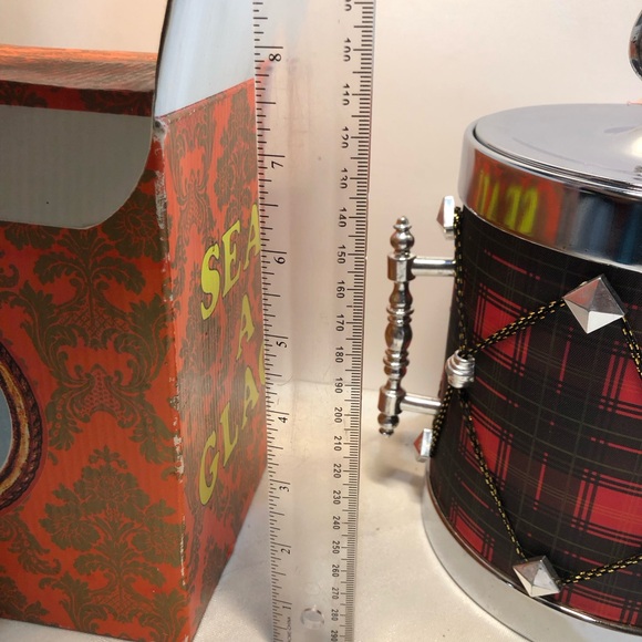 Vintage Tartan Ice Bucket with Lid,  Hong Kong Drum style With Original Box - Picture 12 of 16